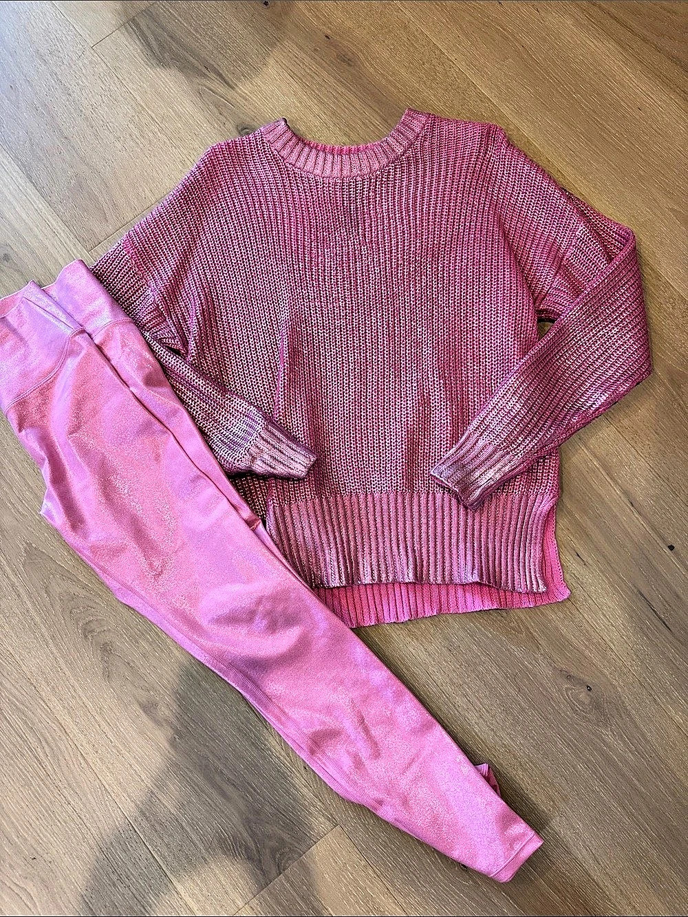 Beach Riot Pink Knit Sweater and legging set